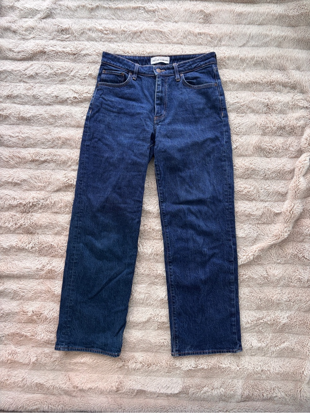 Denim Forum High-Rise Straight Jeans